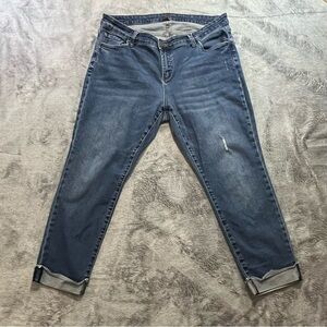 Kut from the Kloth Dark Blue Boyfriend Jeans with Rolled Cuffs